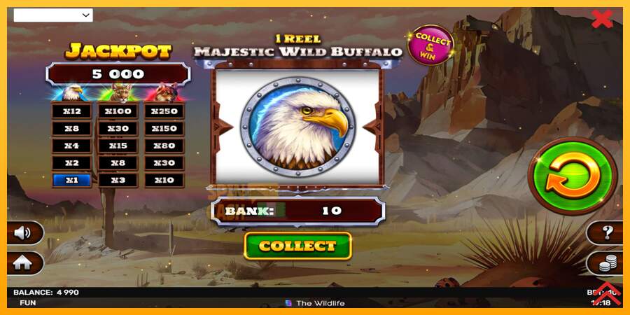 Spielautomat 1 Reel Majestic Wild Buffalo für echtes geld 3