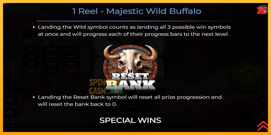 Spielautomat 1 Reel Majestic Wild Buffalo für echtes geld 7