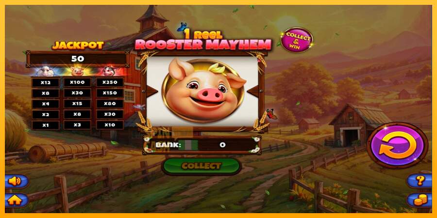 Spielautomat 1 Reel Rooster Mayhem für echtes geld 3