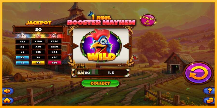 Spielautomat 1 Reel Rooster Mayhem für echtes geld 4