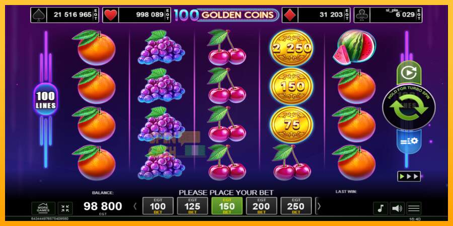 Spielautomat 100 Golden Coins für echtes geld 2