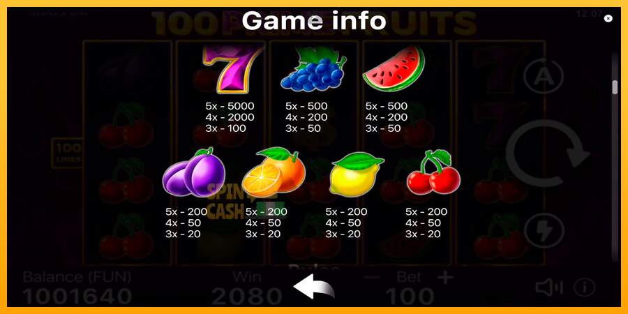 Spielautomat 100 Prime Fruits für echtes geld 6