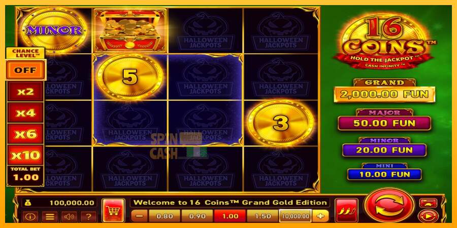 Spielautomat 16 Coins Grand Gold Edition Halloween Jackpots für echtes geld 1