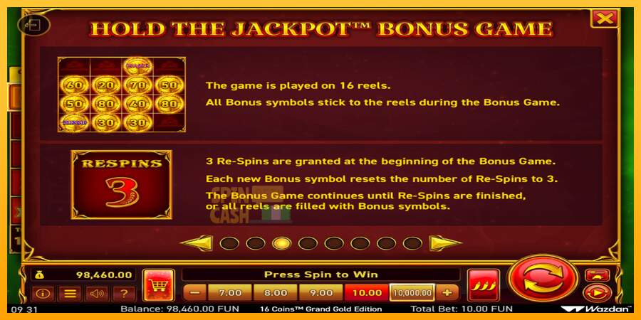 Spielautomat 16 Coins Grand Gold Edition Score The Jackpot für echtes geld 6