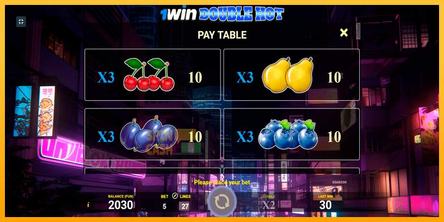 Spielautomat 1win Double Hot für echtes geld 6