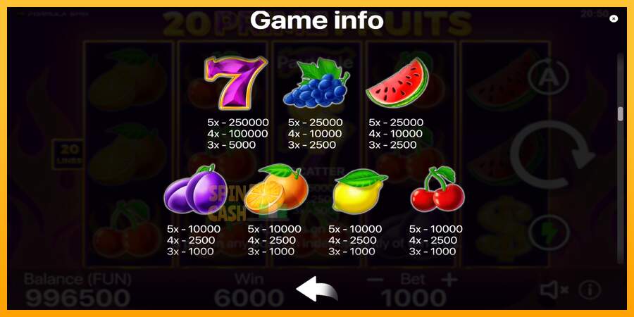 Spielautomat 20 Prime Fruits für echtes geld 6