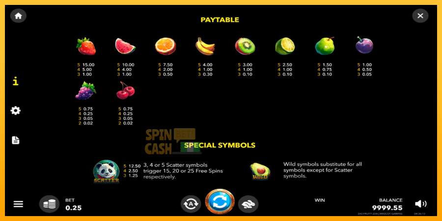 Spielautomat 243 Fruity Zen für echtes geld 3