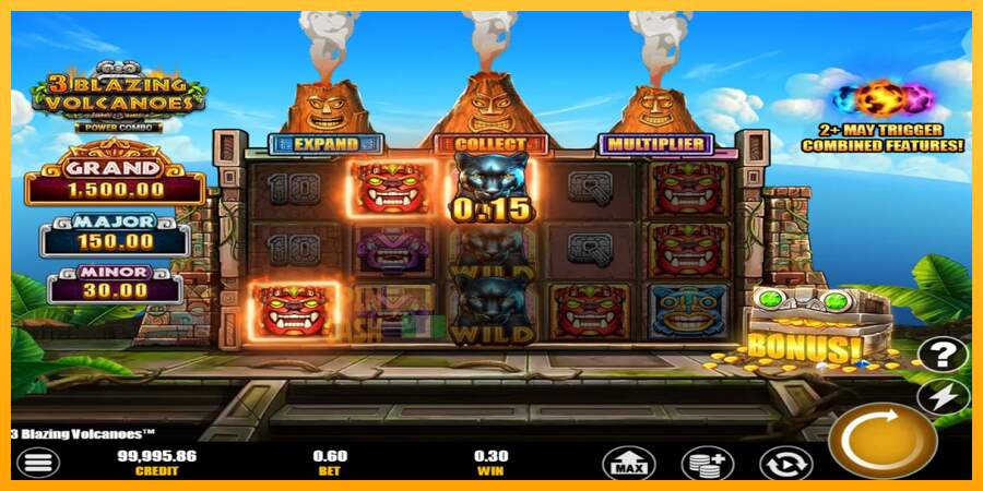 Spielautomat 3 Blazing Volcanoes Power Combo für echtes geld 3