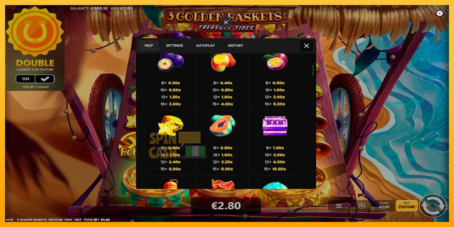 Spielautomat 3 Golden Baskets: Treasure Tides für echtes geld 7