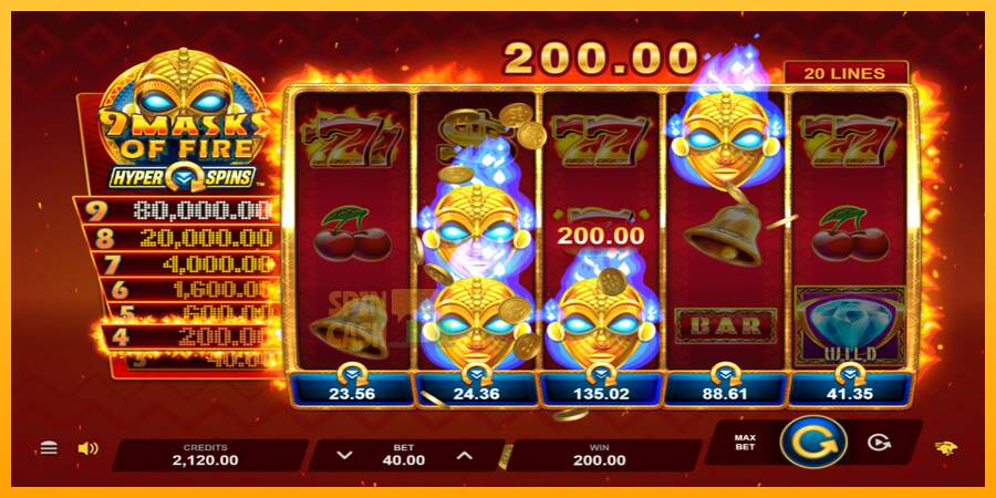 Spielautomat 9 Masks of Fire HyperSpins für echtes geld 2