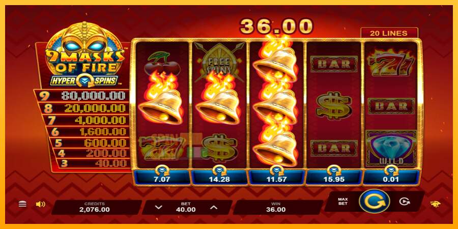 Spielautomat 9 Masks of Fire HyperSpins für echtes geld 3