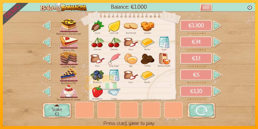 Spielautomat Baking Bonanza für echtes geld 2