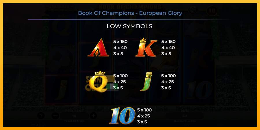 Spielautomat Book of Champions - European Glory für echtes geld 6