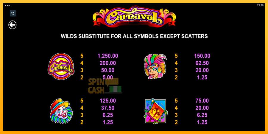 Spielautomat Carnaval für echtes geld 8