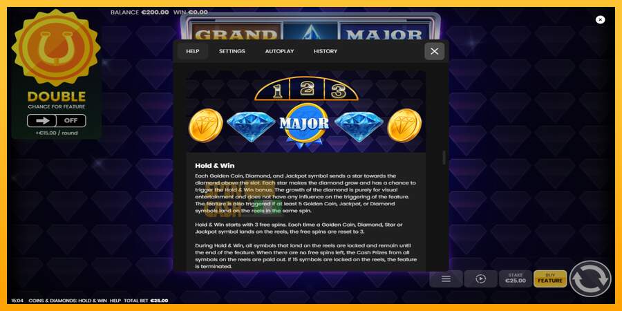 Spielautomat Coins & Diamonds: Hold and Win für echtes geld 6