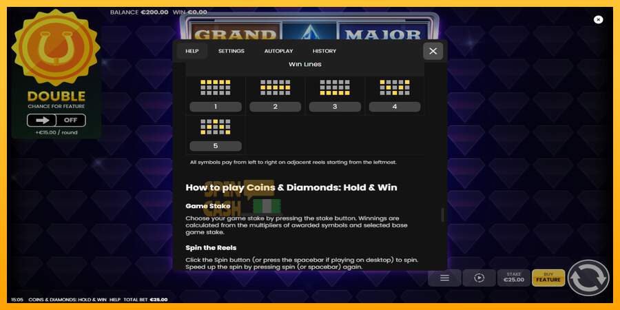 Spielautomat Coins & Diamonds: Hold and Win für echtes geld 7