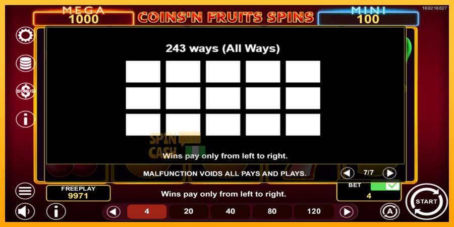Spielautomat Coinsn Fruits Spins für echtes geld 6