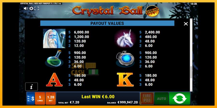 Spielautomat Crystal Ball Red Hot Firepot für echtes geld 5