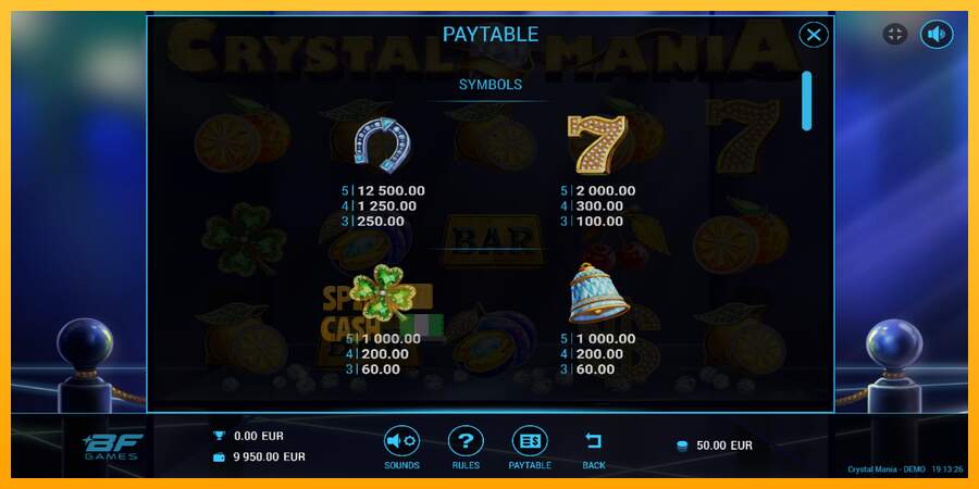 Spielautomat Crystal Mania für echtes geld 5