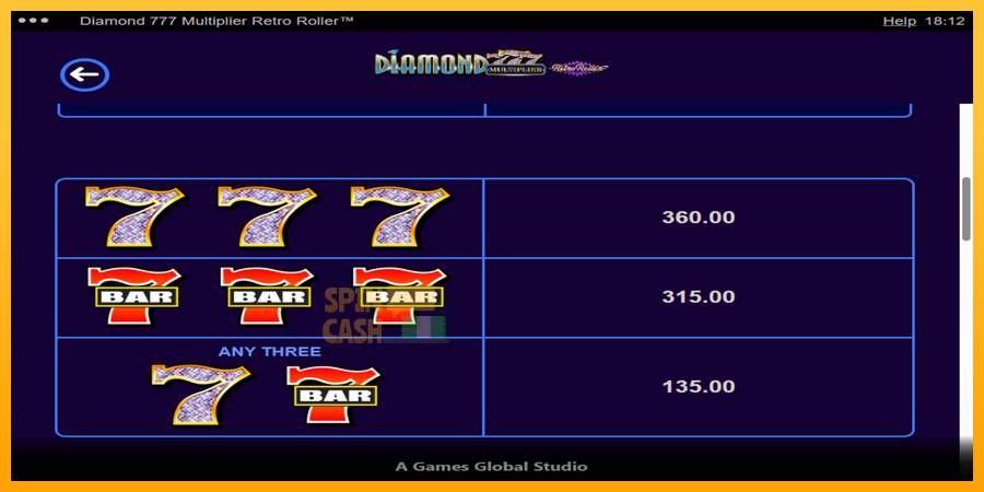 Spielautomat Diamond 777 Multiplier Retro Roller für echtes geld 6