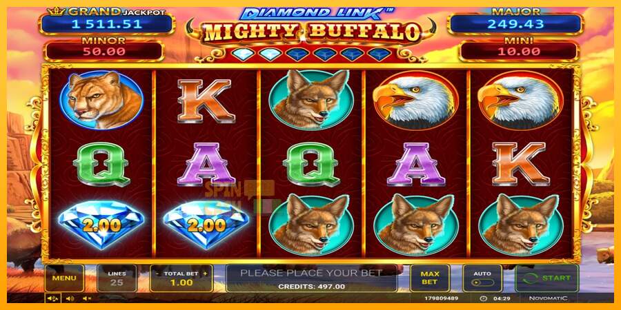 Spielautomat Diamond Link Mighty Buffalo für echtes geld 1