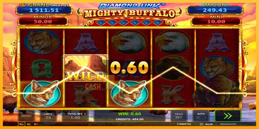 Spielautomat Diamond Link Mighty Buffalo für echtes geld 2