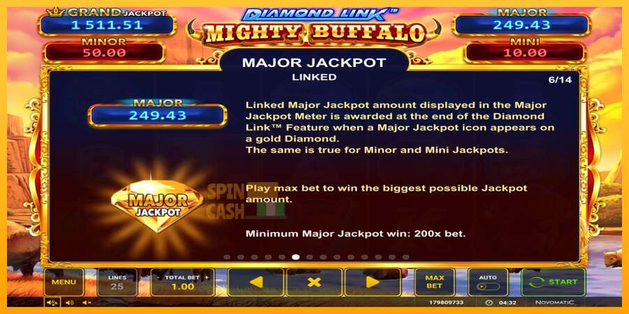 Spielautomat Diamond Link Mighty Buffalo für echtes geld 4