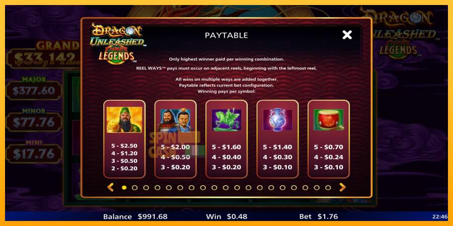 Spielautomat Dragon Unleashed - Three Legends für echtes geld 4