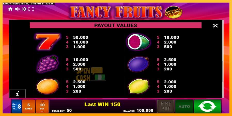 Spielautomat Fancy Fruits Red Hot Firepot für echtes geld 5