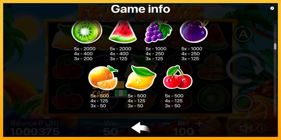 Spielautomat Fruit Attack für echtes geld 6