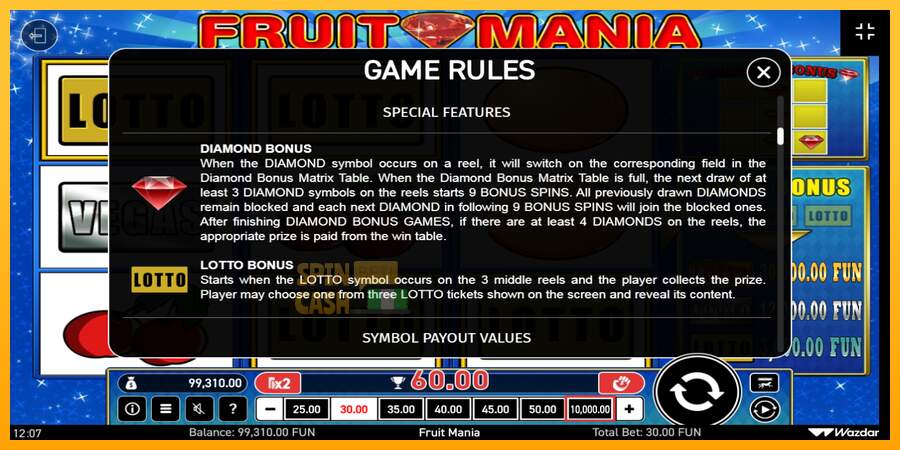 Spielautomat Fruit Mania für echtes geld 7