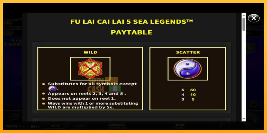 Spielautomat Fu Lai Cai Lai 5 Sea Legends für echtes geld 5