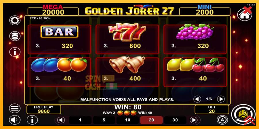 Spielautomat Golden Joker 27 Hold & Win für echtes geld 5