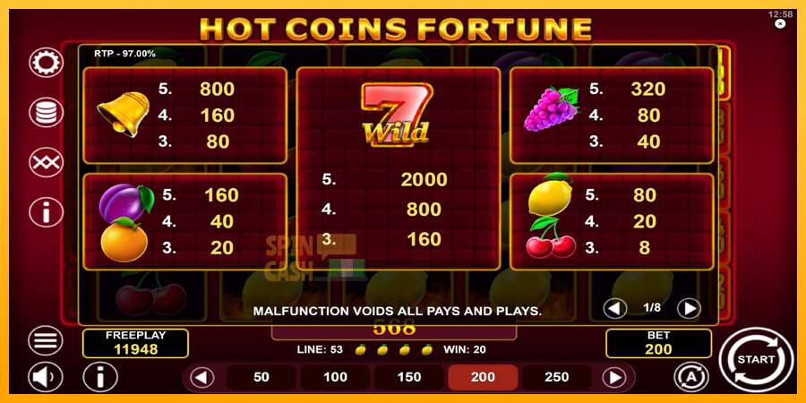 Spielautomat Hot Coins Fortune für echtes geld 5