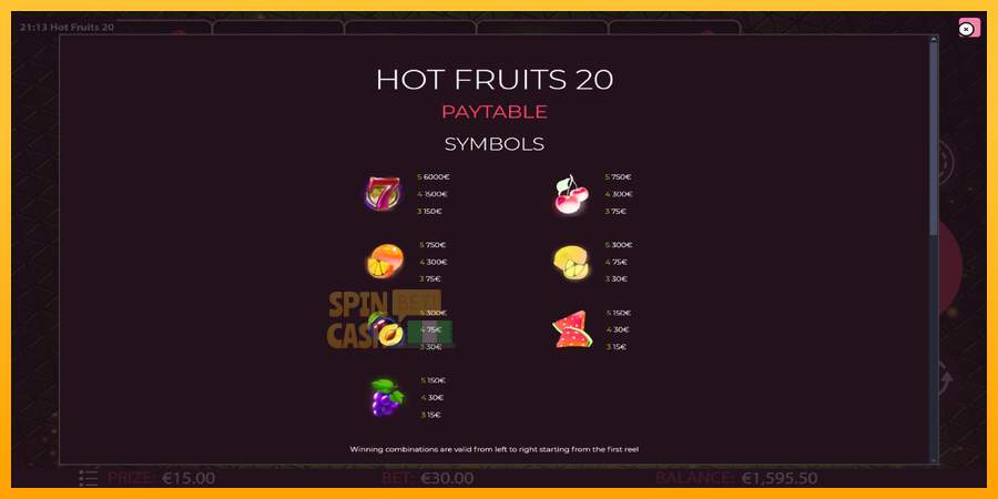 Spielautomat Hot Fruits 20 für echtes geld 5