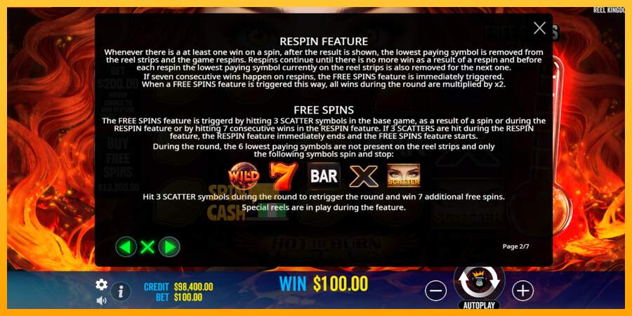 Spielautomat Hot to Burn - 7 Deadly Free Spins für echtes geld 6