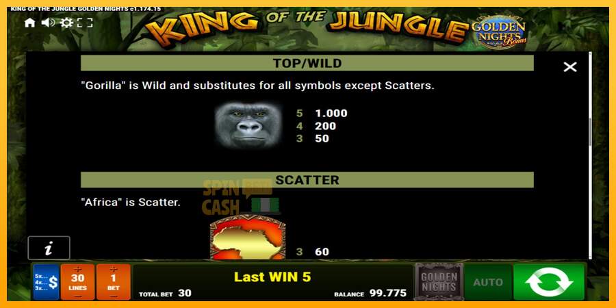 Spielautomat King of the Jungle Golden Nights für echtes geld 5