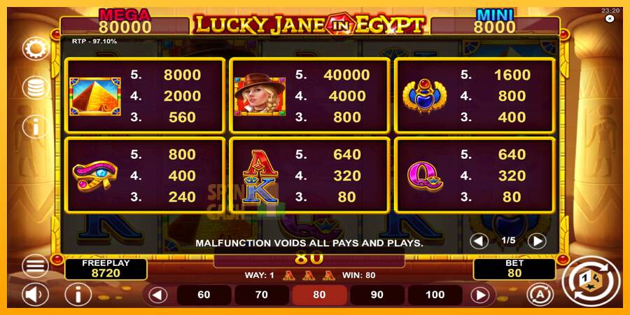 Spielautomat Lucky Jane in Egypt Hold & Win für echtes geld 5