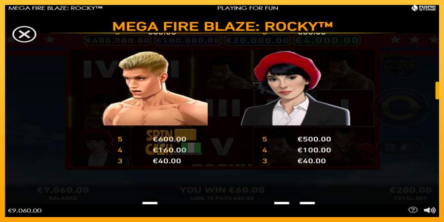 Spielautomat Mega Fire Blaze: Rocky für echtes geld 5