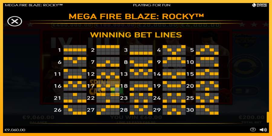 Spielautomat Mega Fire Blaze: Rocky für echtes geld 6