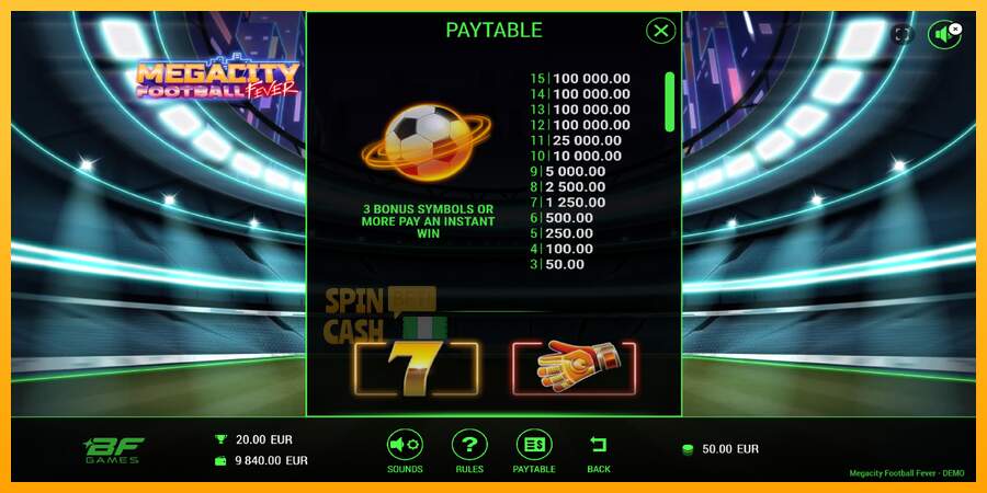 Spielautomat Megacity Football Fever für echtes geld 5