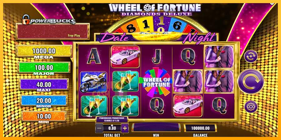 Spielautomat PowerBucks Wheel of Fortune Diamonds Deluxe Date Night für echtes geld 2