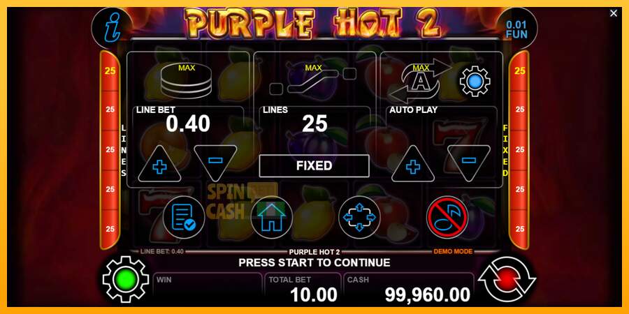 Spielautomat Purple Hot 2 für echtes geld 7