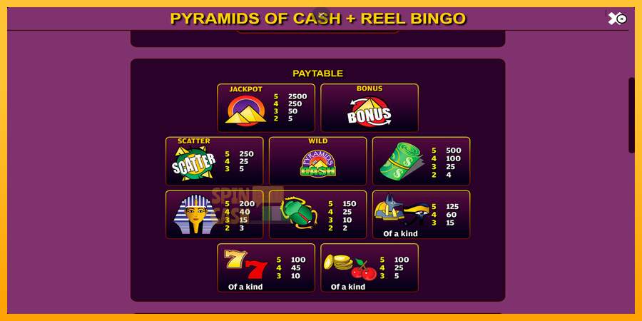 Spielautomat Pyramids of Cash with Reel Bingo für echtes geld 5