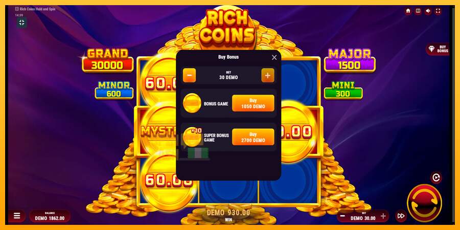 Spielautomat Rich Coins Hold and Spin für echtes geld 7