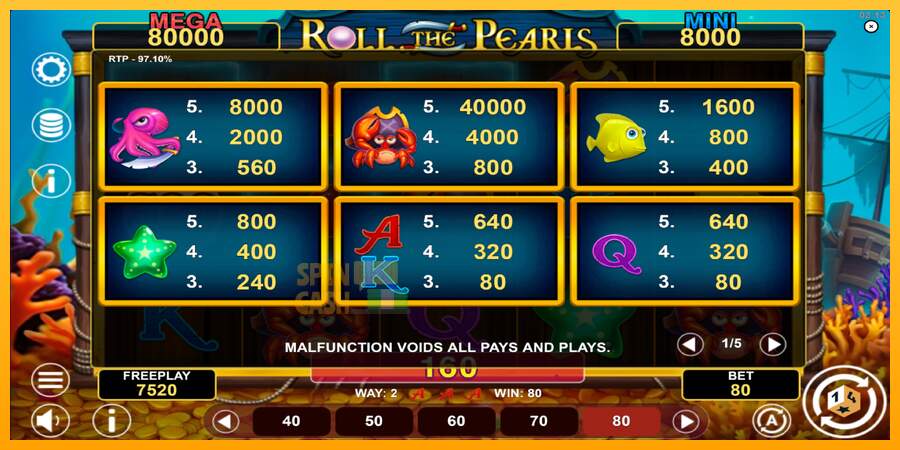 Spielautomat Roll The Pearls Hold & Win für echtes geld 5