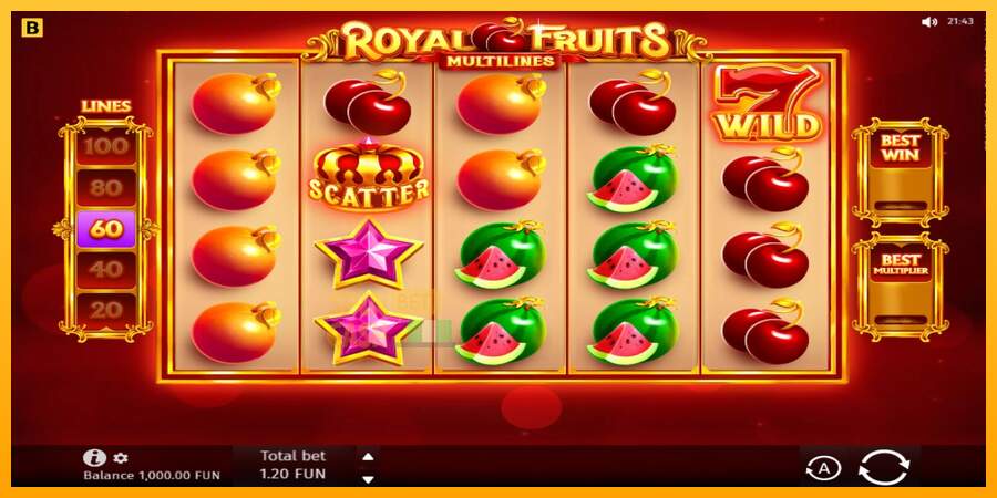 Spielautomat Royal Fruits Multilines für echtes geld 1