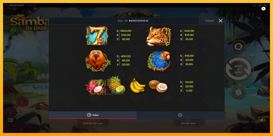 Spielautomat Samba Da Deusa für echtes geld 6