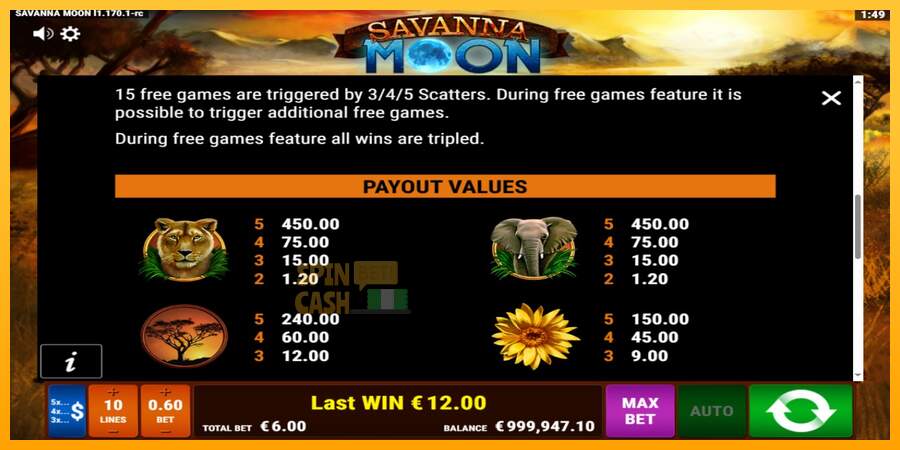 Spielautomat Savanna Moon für echtes geld 6