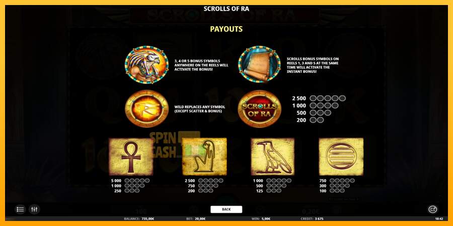 Spielautomat Scrolls of RA für echtes geld 4